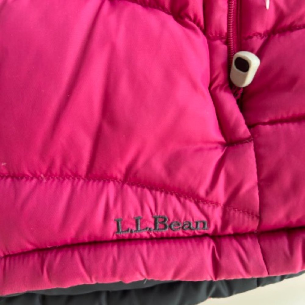 Ll Bean Goose Down Black/Raspberry Reversible Jac… - image 5